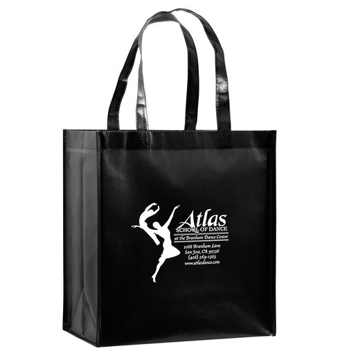  Gloss Laminated Designer Grocery Tote Bag w/Insert (12"x8"x13") - Screen Print 